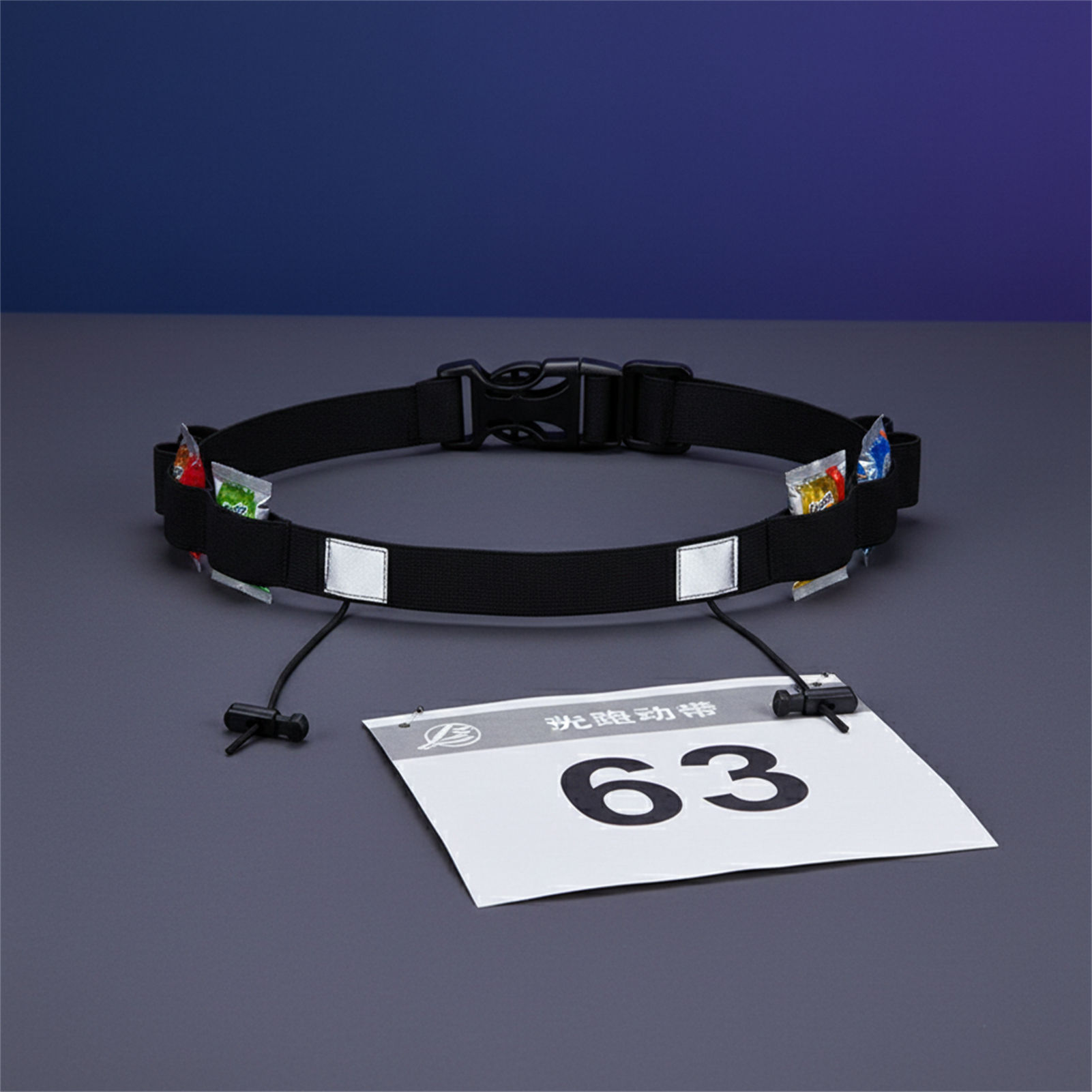 Running Gear Organizer - Reflective Race Bib Belt for Triathlon