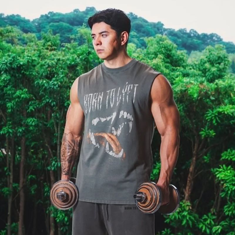 Running Gear Vest - LYFT Summer Men's Washed Cotton Tank