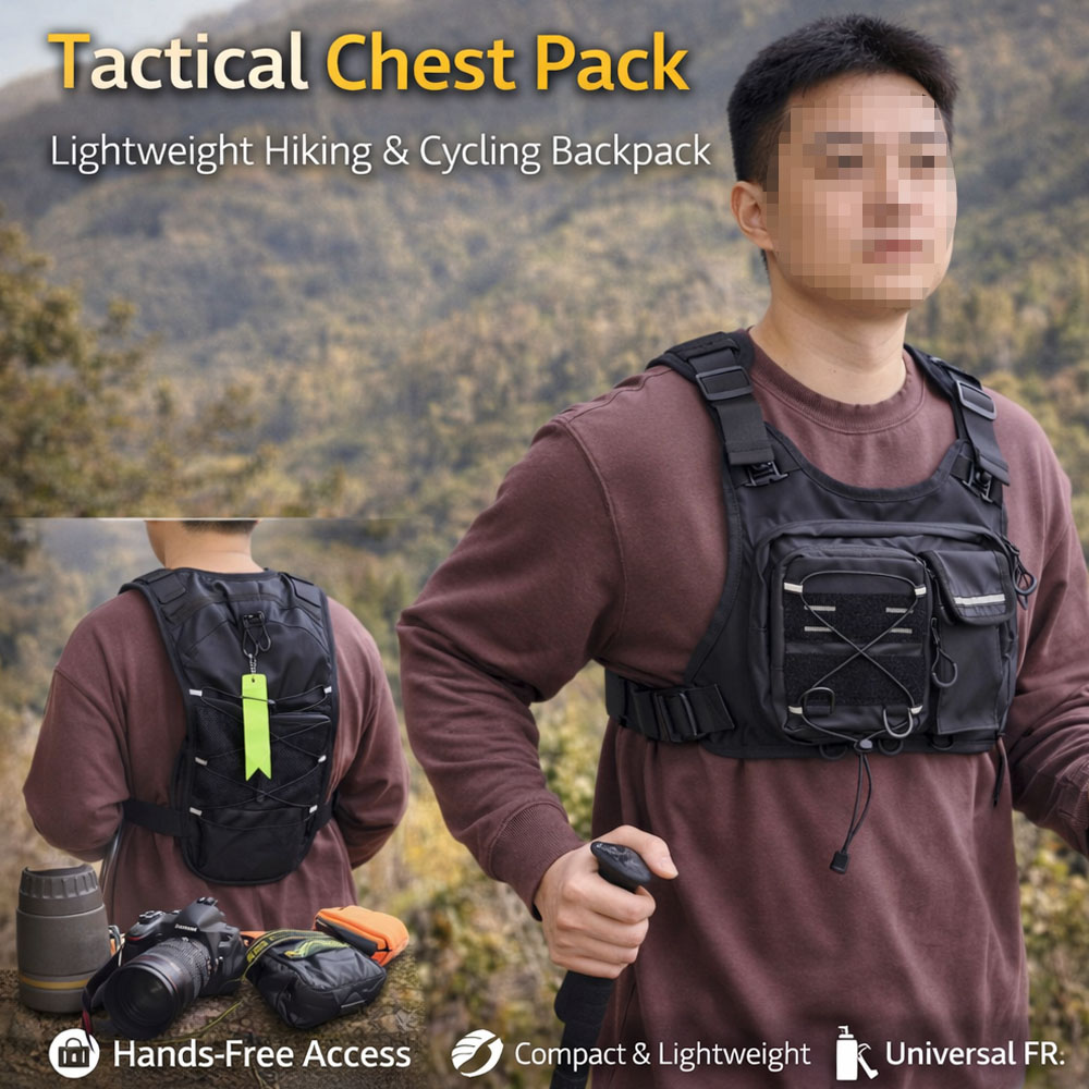Reflective Running Gear Vest - Tactical Vest Chest Bag with 2L