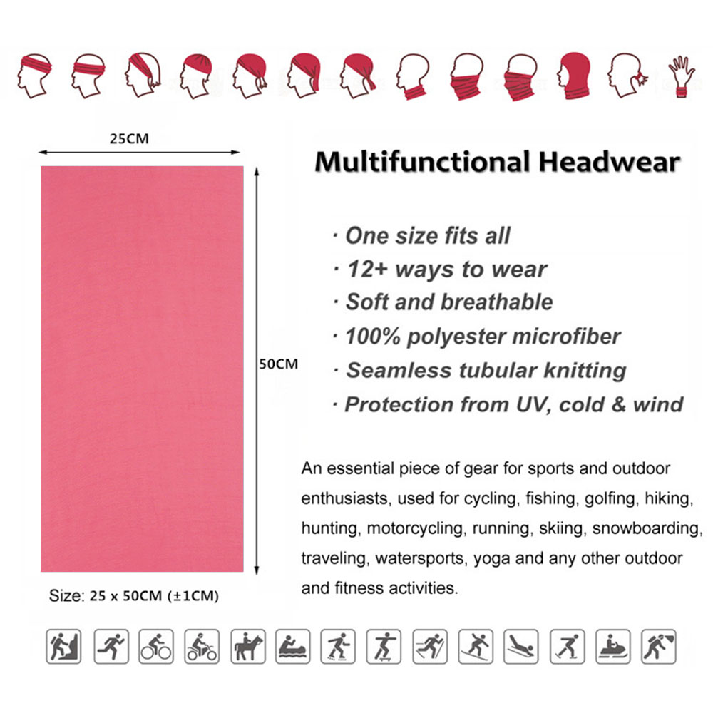Pink Seamless Outdoor Bandana  - đánh giá và giá Running Gear Headband